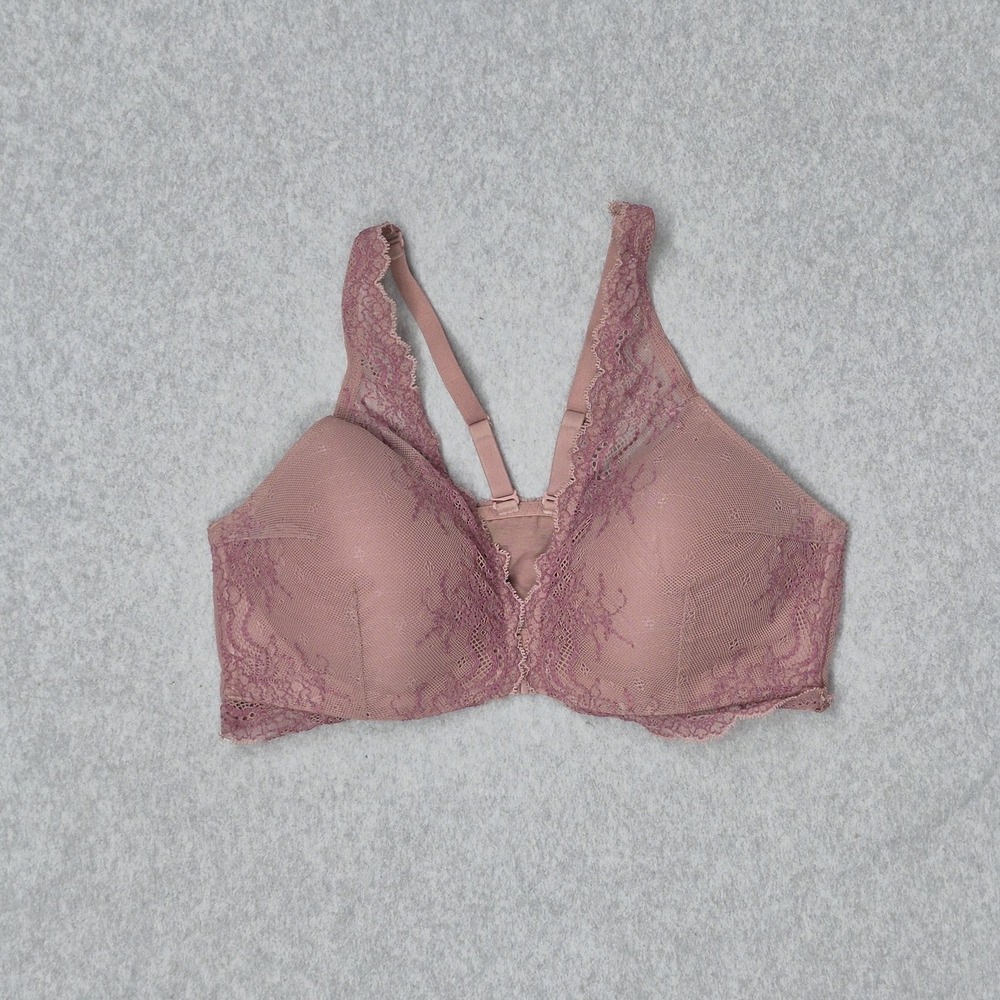 Spanx Women Bra Medium Pink Undetectable Front Closure Wireless Lace